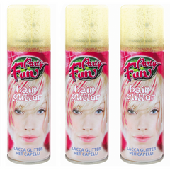 Ensemble 3 laques temporaires pailletées pour cheveux 125ml paillettes couleurs