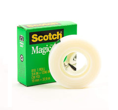 Scotch Magic Tape 3M 19 mm x 33 m transparent opaque et inscriptible