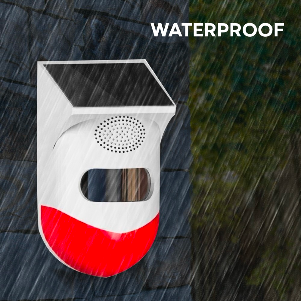 Alarme infrarouge externe Chargement solaire Sirène antivol 120 dB Angle 110°