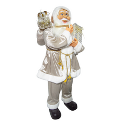 Costume de Père Noël Champagne 144292 Décoration 90H cm Mini Lumières et Sons