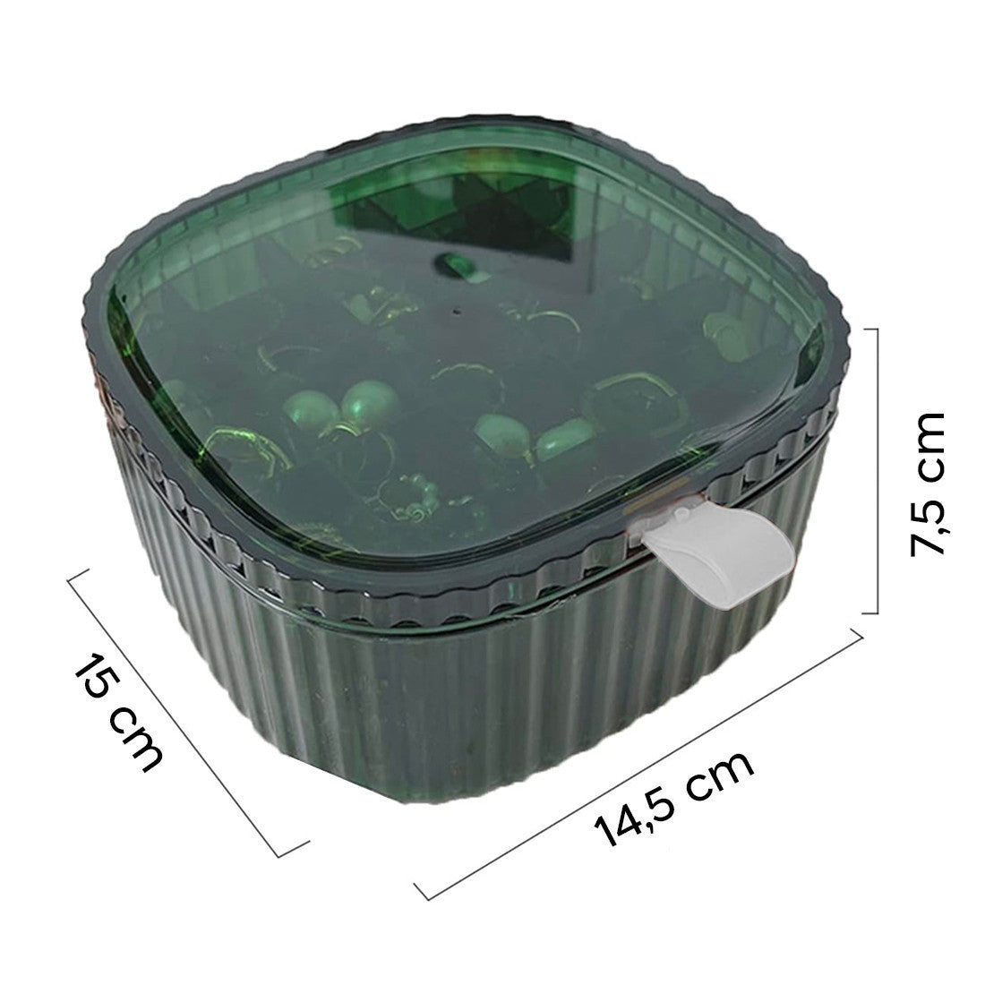 Boîte en plastique transparente pour organisateur de bijoux avec compartiments