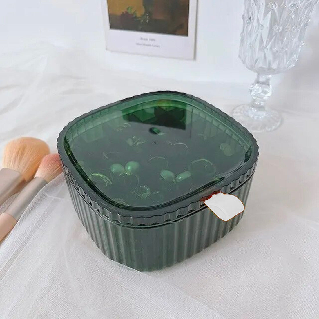 Boîte en plastique transparente pour organisateur de bijoux avec compartiments