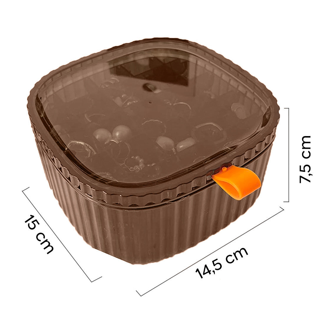 Boîte en plastique transparente pour organisateur de bijoux avec compartiments