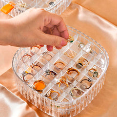 Boîte en plastique transparente pour organisateur de bijoux avec compartiments