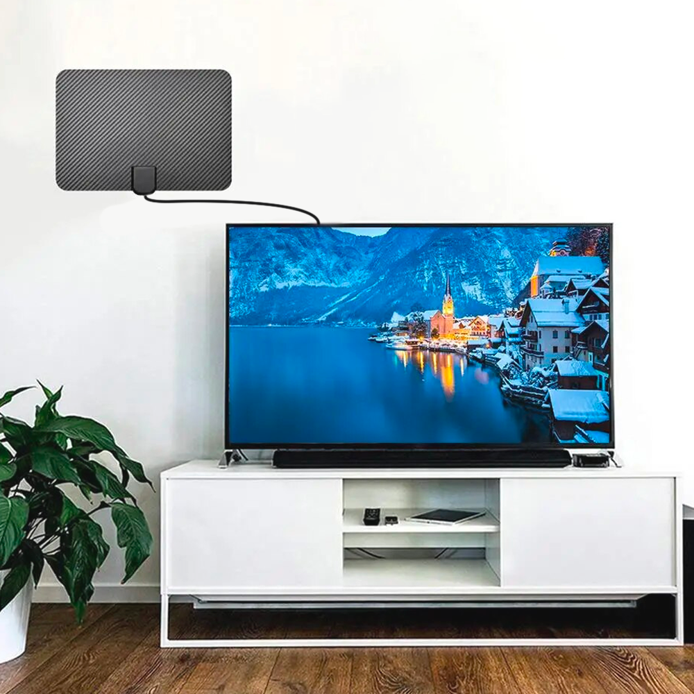 Antenne TV numérique intérieure 1080p Full HD avec amplificateur de signal