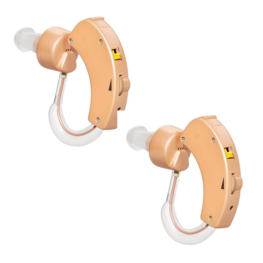 Ensemble 2 pcs Mini amplificateur de casque pour aide auditive avec piles