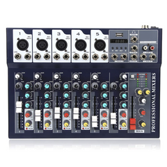 Mélangeur Audio 7 Canaux Professionnel Bluetooth Alimentation Phantom 48V Effet
