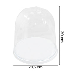 Porte-Panettone Forme de Cloche en Plastique avec Couvercle Transparent Plateau