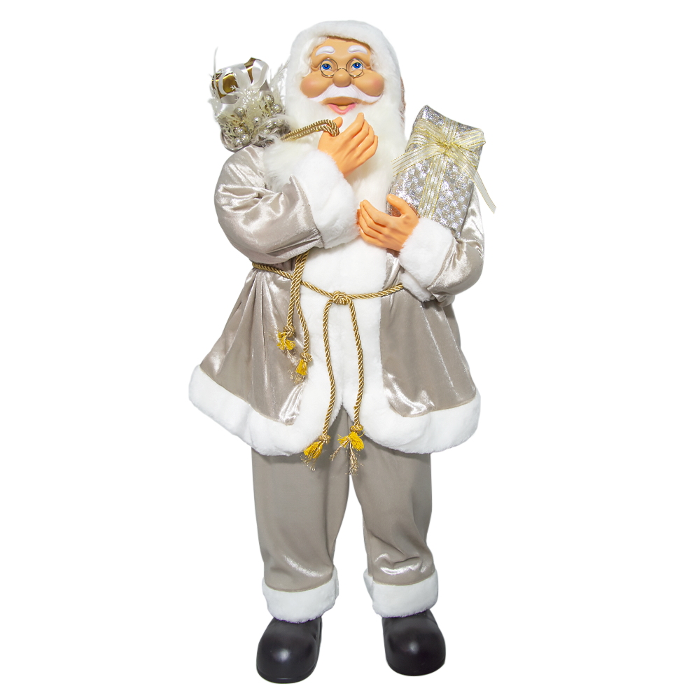 Père noël rose à paillettes 144291 décoration 110Hcm mini lumières et sons