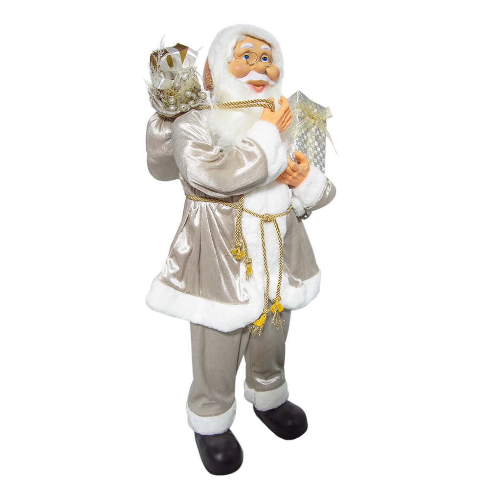 Père noël rose à paillettes 144291 décoration 110Hcm mini lumières et sons