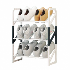 Étagère à chaussures en plastique multifonctionnelle à 3 niveaux