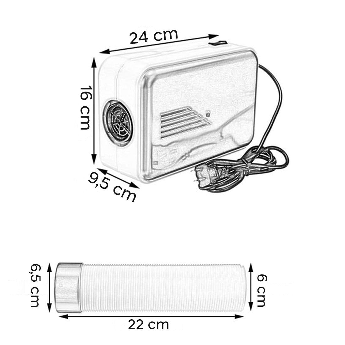 Sèche-linge électrique portable 600W 518105 Sèche-linge multifonction