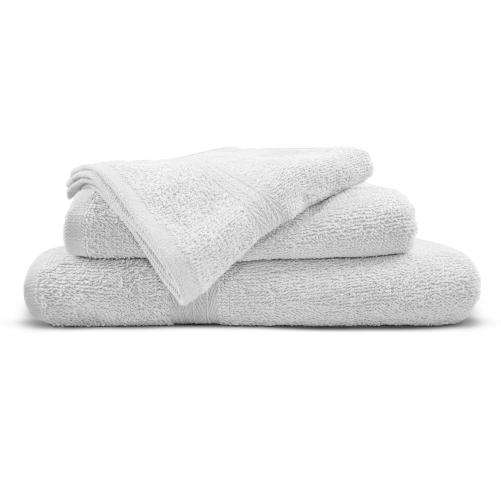 Ensemble 3 Serviettes Bain en Éponge Visage les Invités et Douche en Tons Unis