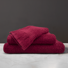 Ensemble 3 Serviettes Bain en Éponge Visage les Invités et Douche en Tons Unis