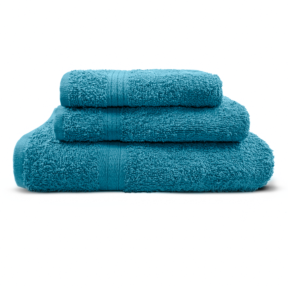 Ensemble 3 Serviettes Bain en Éponge Visage les Invités et Douche en Tons Unis