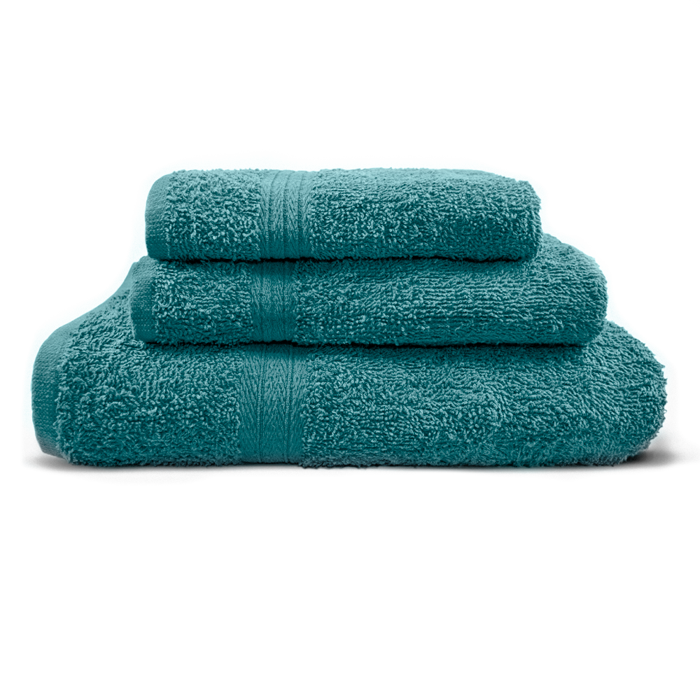 Ensemble 3 Serviettes Bain en Éponge Visage les Invités et Douche en Tons Unis