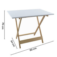 Table de jardin en bois Formica 60x90 F2149 BLANC Pliable Gain de Place
