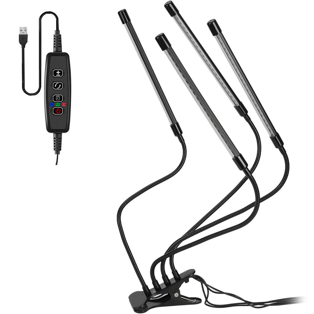 Lampe LED Culture pour Plantes Éclairage Intérieur 4 Bandes LED Alimentation USB
