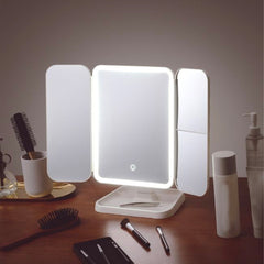 Miroir cosmétique LED Make UP rechargeable 3x design tactile 3 modes d'éclairage