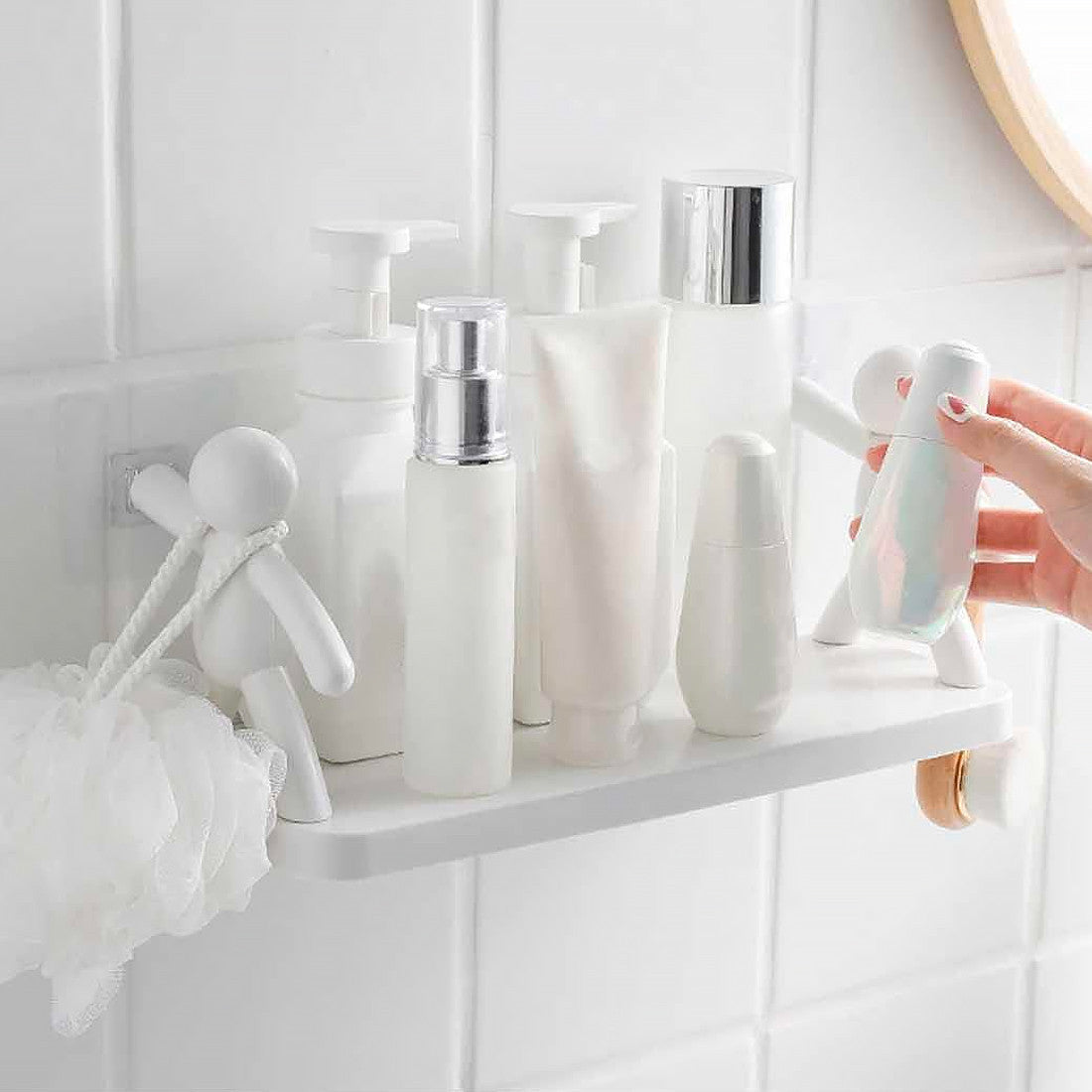 Étagère organisatrice murale sans perçage pour salle de bains et cuisine