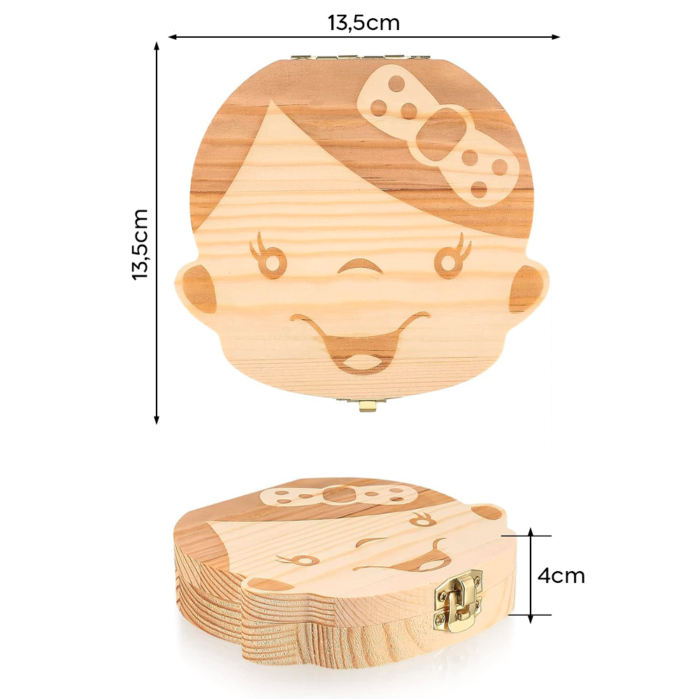 Boîtier en bois 4221 porte dents de lait pour garçon et fille