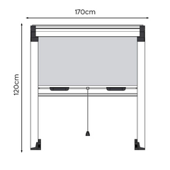 Moustiquaire enroulable 120x170 cm Kit pour Fenêtre et Cadre en Aluminium