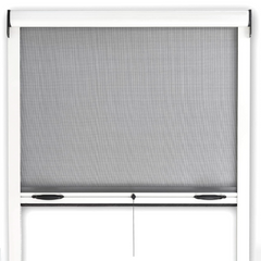 Moustiquaire enroulable 140x170 cm Kit pour Fenêtre et Cadre en Aluminium