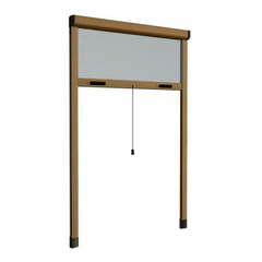 Moustiquaire enroulable 140x170 cm Kit pour Fenêtre et Cadre en Aluminium
