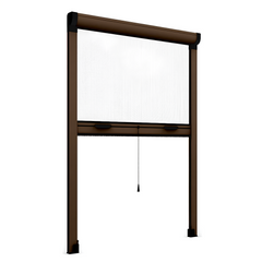 Moustiquaire enroulable 140x170 cm Kit pour Fenêtre et Cadre en Aluminium