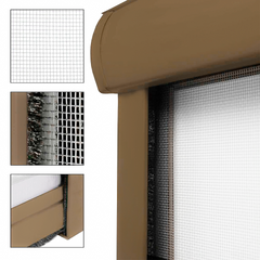 Moustiquaire Enroulable 160X170 Kit Réductible Fenêtre avec Cadre en Aluminium