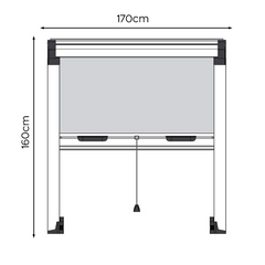 Moustiquaire Enroulable 160X170 Kit Réductible Fenêtre avec Cadre en Aluminium
