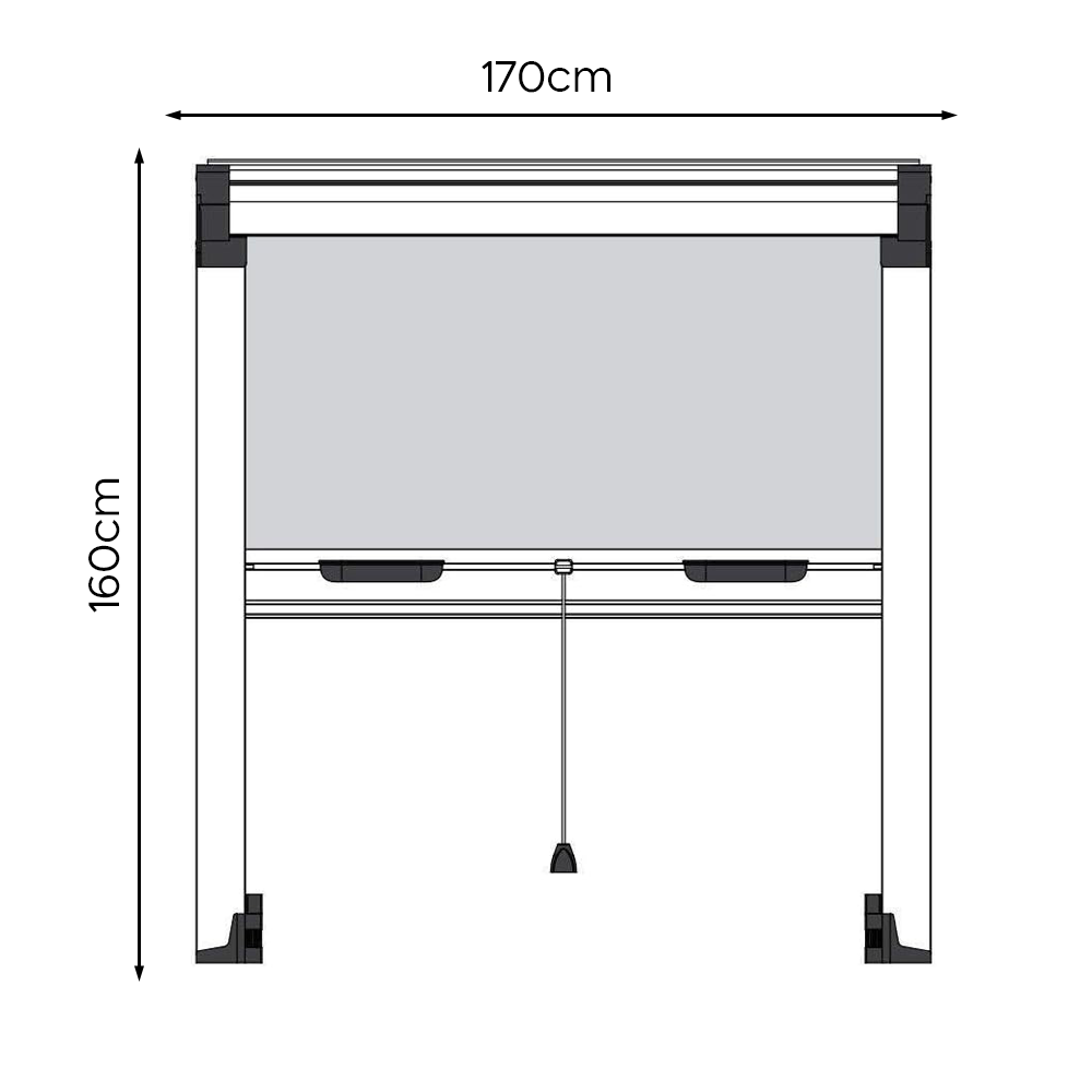 Moustiquaire Enroulable 160X170 Kit Réductible Fenêtre avec Cadre en Aluminium