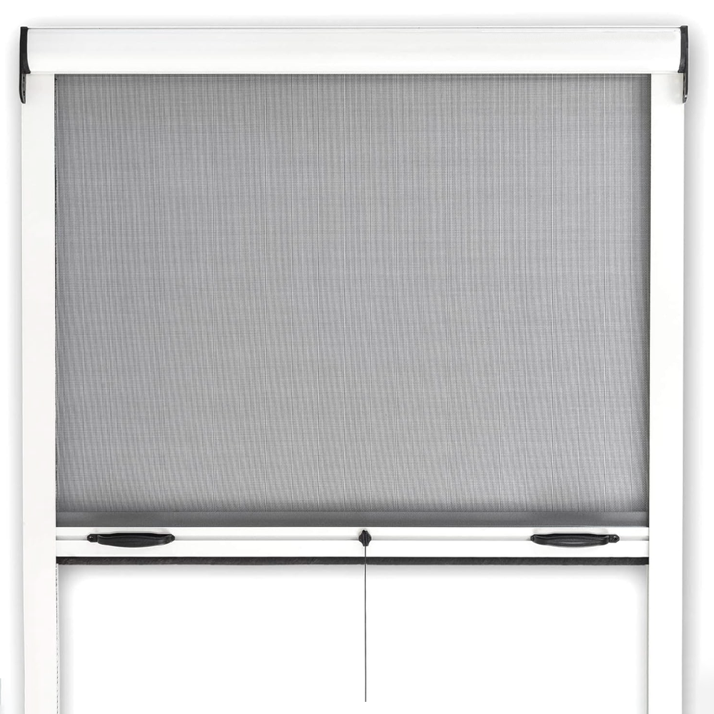 Moustiquaire Enroulable 160X170 Kit Réductible Fenêtre avec Cadre en Aluminium