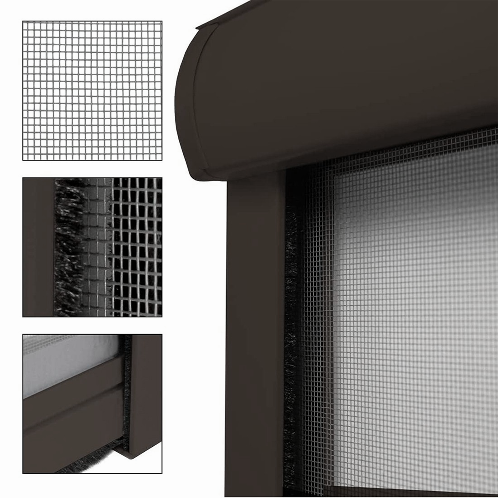 Moustiquaire Enroulable 160X170 Kit Réductible Fenêtre avec Cadre en Aluminium
