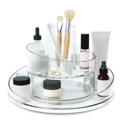 Organisateur de maquillage transparent Conteneur peu encombrant rotatif à 360°