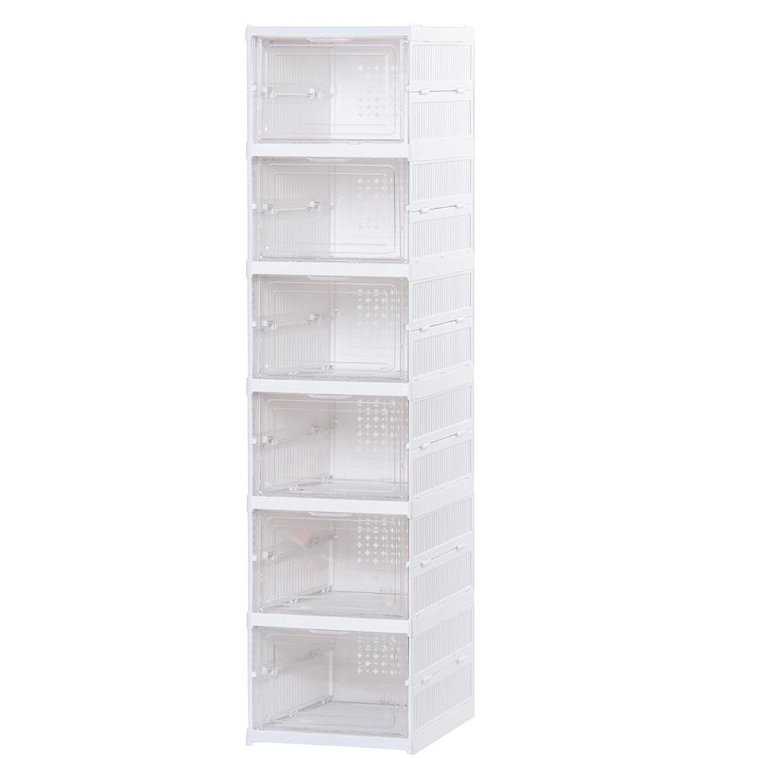 Range-chaussures 6 boîtes Conteneur pliable empilable Organiseurs de chaussures