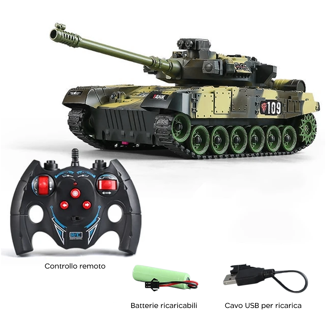Tank Jouet avec Télécommande à l'Échelle 1:30 avec Effets Sonores et Lumières