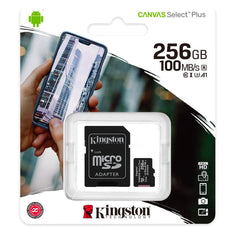 Kingston Canvas Select Plus SDCS2/256GB Carte MicroSD Classe 10 et Adaptateur SD