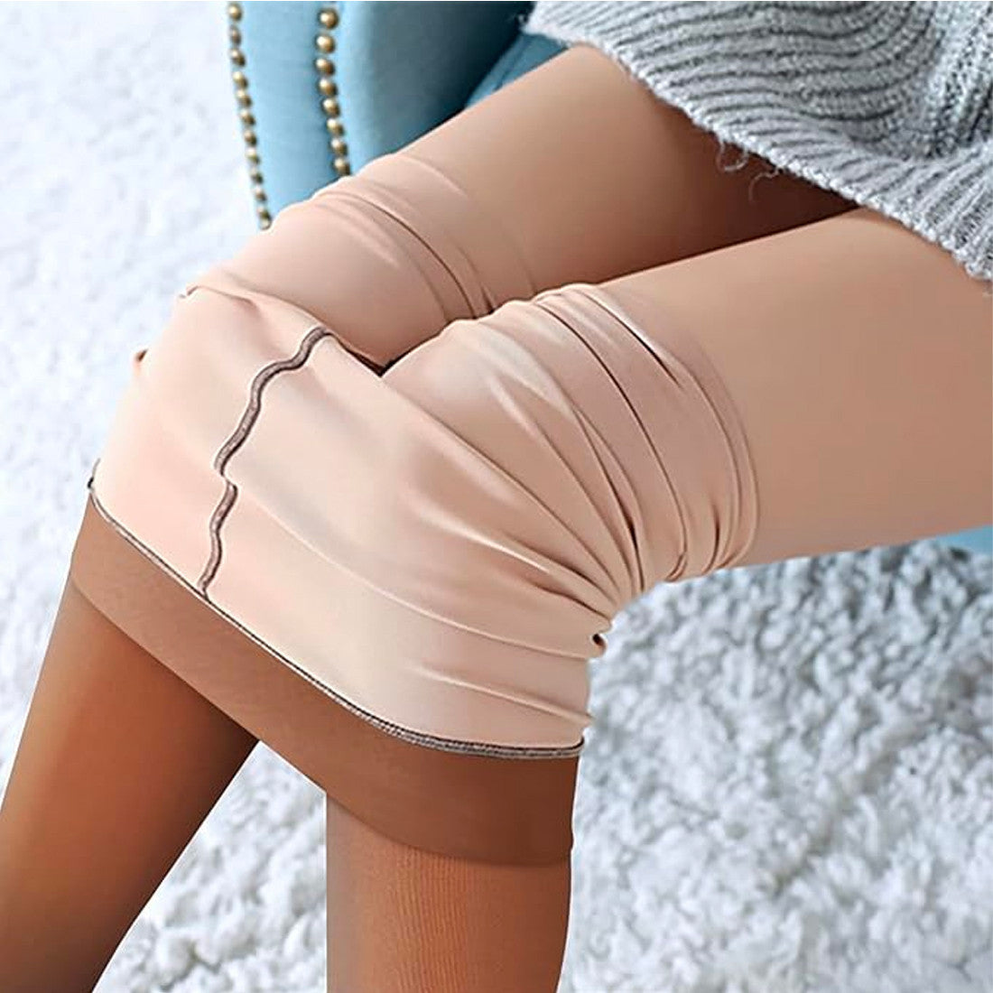 3 Collants Femme Effet Transparent Polaire 2 Noirs 1 Beige Thermiques Hivernaux