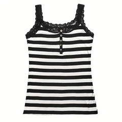 Débardeur thermique pour femme avec intérieur en polaire rayé extensible