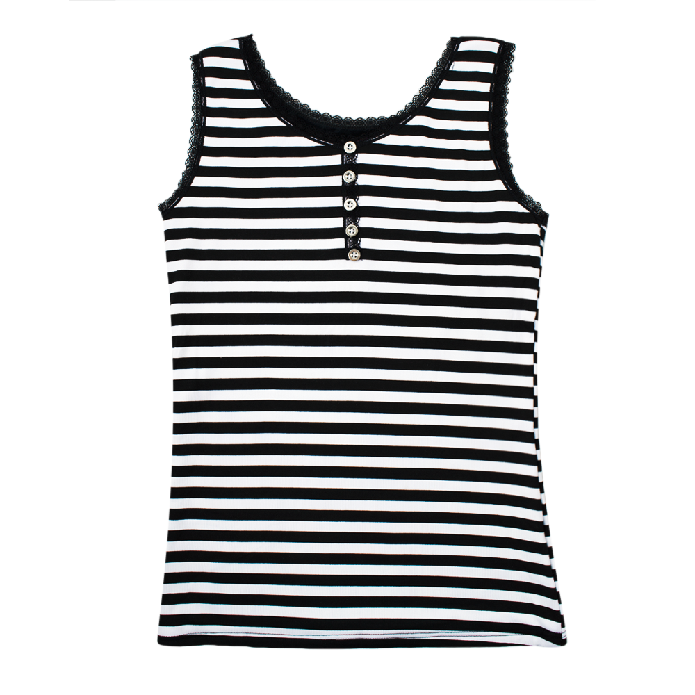 Débardeur thermique épaules larges femme avec intérieur polaire rayé extensible