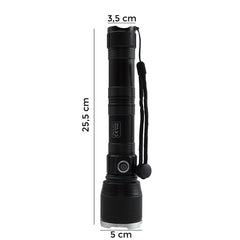 Lampe poche LED puissante batterie au Lithium USB rechargeable ZOOM 5m étanche