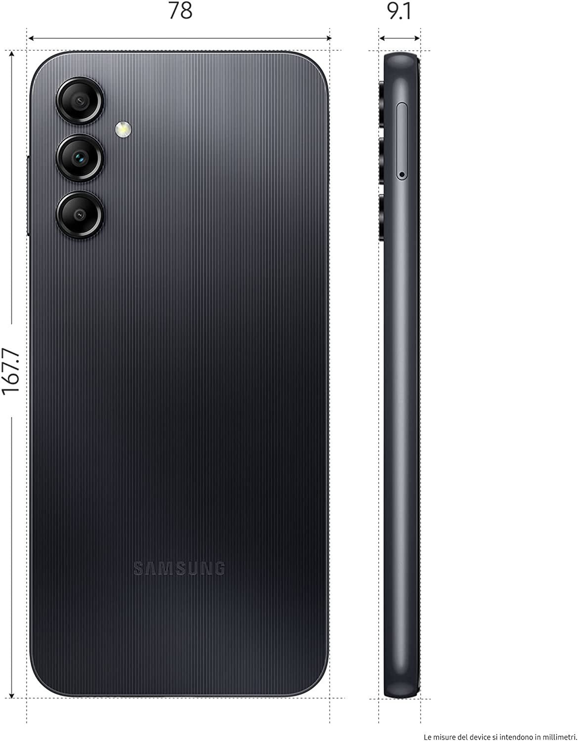 Samsung Galaxy A14 128 Go Noir Smartphone Android Écran LCD FHD+ 6,6"