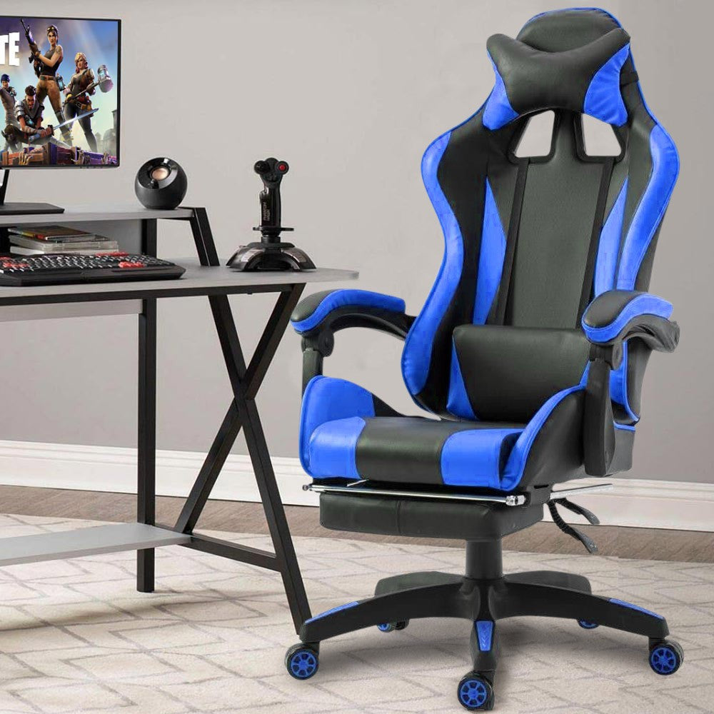 Chaise de bureau Gaming AZRACE simili-cuir avec repose-pieds inclinable 150°
