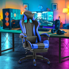 Chaise de bureau Gaming AZRACE simili-cuir avec repose-pieds inclinable 150°