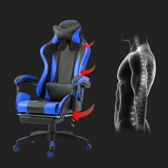 Chaise de bureau Gaming AZRACE simili-cuir avec repose-pieds inclinable 150°