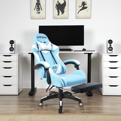 Chaise de bureau Gaming AZRACE simili-cuir avec repose-pieds inclinable 150°