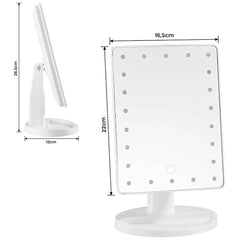 Miroir cosmétique LED rechargeable, portable de table, rotatif et inclinable