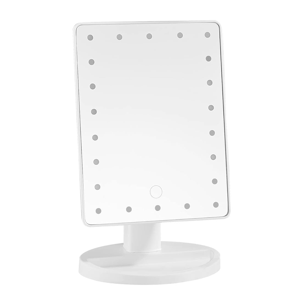 Miroir cosmétique LED rechargeable, portable de table, rotatif et inclinable