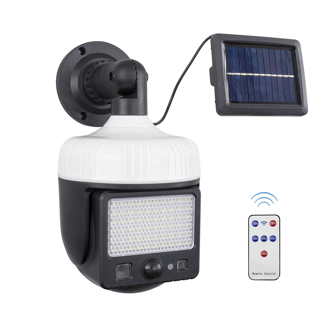 Lampe Solaire Rechargeable Panneau Solaire Détecteur de Mouvement Télécommande